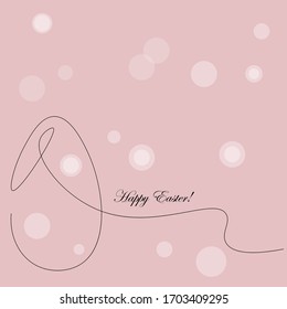 Happy easter greetings green card with egg, vector illustration