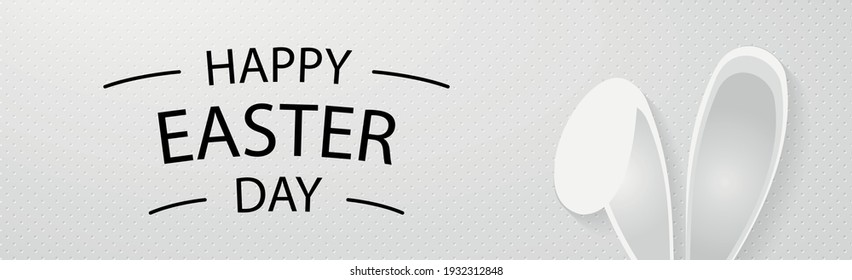 Happy Easter greetings, rabbit ears, perforated background - Vector illustration