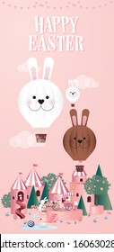 happy easter greetings template vector/illustration