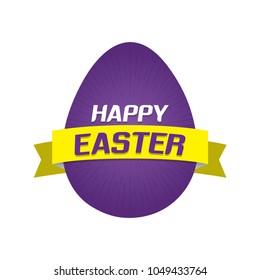 Happy Easter greetings vector illustration with eggs and decorative elements. Can be used for poster, banner, greetings, emblem, label, badge, and holiday backgrounds.