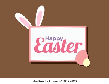Happy easter greetings for web or greetings card. Vector editable design