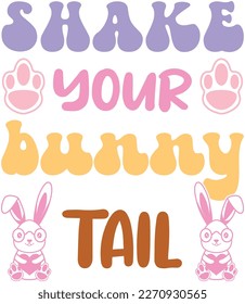 happy easter Groovy svg design, easter bunny Quotes design.