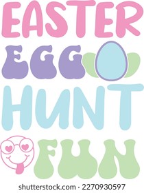 happy easter Groovy svg design, easter bunny Quotes design.
