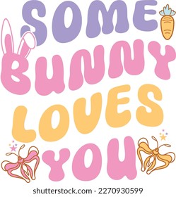 happy easter Groovy svg design, easter bunny Quotes design.