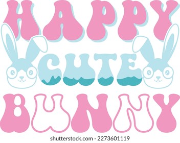 happy easter Groovy svg design, easter bunny Quotes design