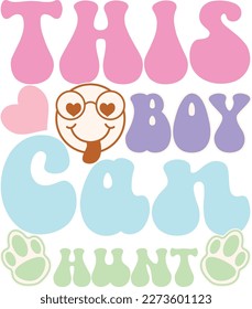 diseño de svg de feliz Pascua Groovy, conejito de pascua