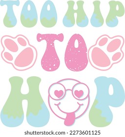 happy easter Groovy svg design, easter bunny Quotes design