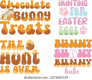 happy easter Groovy svg design, easter bunny Quotes design