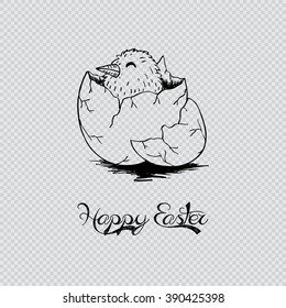 Happy Easter. Hand drawing illustration.
