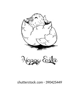 Happy Easter. Hand drawing illustration.
