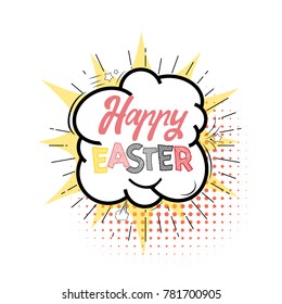 Happy Easter. Hand Drawing Vector Lettering design. Can be used for posters, postcards, prints on clothes.