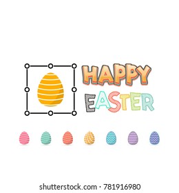 Happy Easter. Hand Drawing Vector Lettering design. Can be used for posters, postcards, prints on clothes.