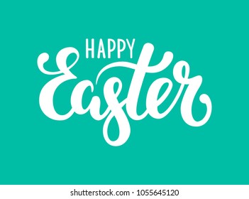 happy Easter Hand drawn calligraphy and brush pen lettering. design for holiday greeting card and invitation of the happy Easter day.
