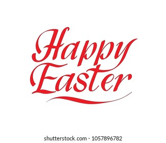 happy Easter Hand drawn calligraphy and brush pen lettering. design for holiday greeting card and invitation of the happy Easter day