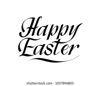 happy Easter Hand drawn calligraphy and brush pen lettering. design for holiday greeting card and invitation of the happy Easter day