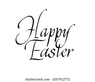 happy Easter Hand drawn calligraphy and brush pen lettering. design for holiday greeting card and invitation of the happy Easter day