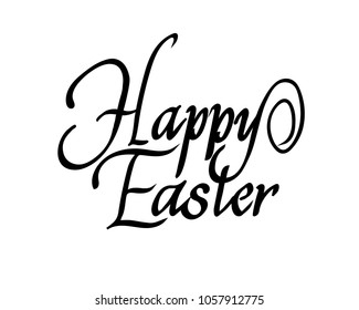 happy Easter Hand drawn calligraphy and brush pen lettering. design for holiday greeting card and invitation of the happy Easter day