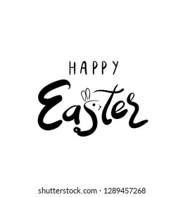 happy Easter Hand drawn calligraphy and brush pen lettering. design for holiday greeting card and invitation of the happy Easter day