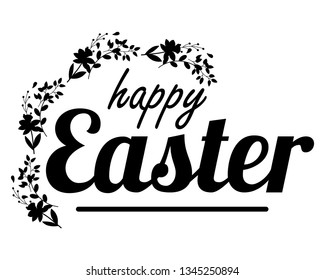 happy Easter Hand drawn calligraphy and brush pen lettering. design for holiday greeting card and invitation of the happy Easter day.