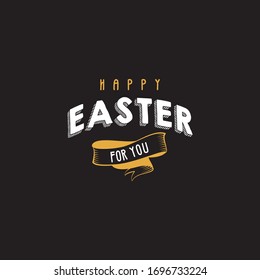 Happy Easter Hand drawn calligraphy. vintage color postcard,design for holiday greeting card and invitation of the happy Easter day