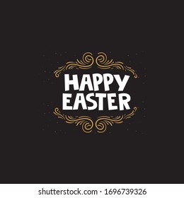 Happy Easter Hand drawn calligraphy. vintage color postcard,design for holiday greeting card and invitation of the happy Easter day