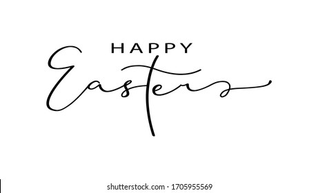 alegre Mano de Pascua dibuja caligrafía y bolígrafo de pincel. diseño para la tarjeta de felicitación de vacaciones y la invitación del feliz Día de Pascua