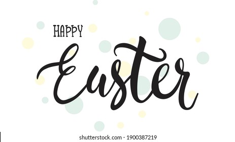 Happy Easter Hand drawn calligraphy and brush pen lettering in the happy Easter day