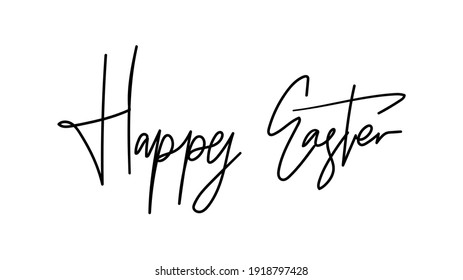 Happy Easter Hand drawn calligraphy and brush pen lettering isolated on white background ,Vector Illustration EPS 10