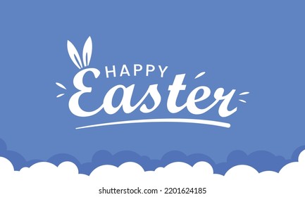 happy Easter Hand drawn calligraphy and brush pen lettering