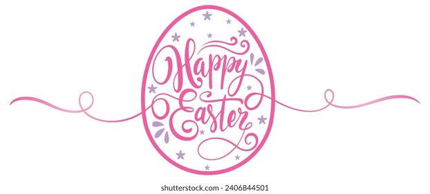 happy Easter Hand drawn calligraphy and brush pen lettering. design for holiday greeting card and invitation of the happy Easter day. Vector eps