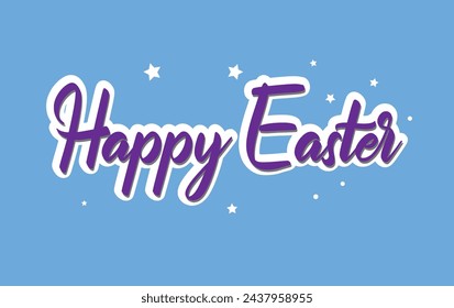 happy Easter Hand drawn calligraphy and brush pen lettering. design for holiday greeting card and invitation of the happy Easter day