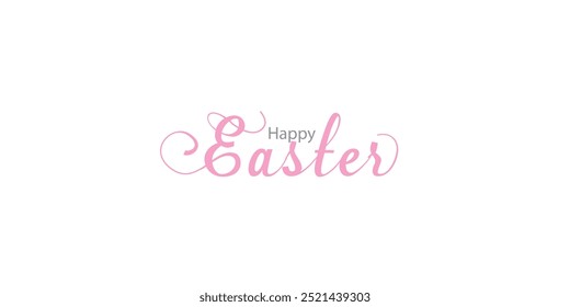 happy Easter Hand drawn calligraphy and brush pen lettering. design for holiday greeting card and invitation of the happy Easter .eps 10