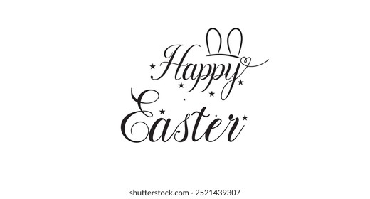 happy Easter Hand drawn calligraphy and brush pen lettering. design for holiday greeting card and invitation of the happy Easter .eps 10