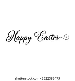 happy easter hand drawn calligraphy .text of happy easter  for banner, greeting card and invitation .