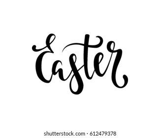 happy Easter Hand drawn calligraphy and brush pen lettering. design for holiday greeting card and invitation of the happy Easter day