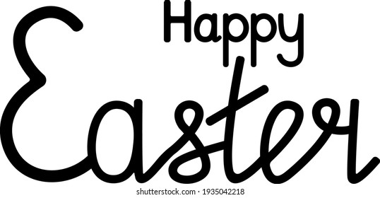 Happy Easter hand drawn card. Vector design gor holiday greeting card and invitation.