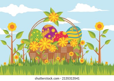 Happy Easter. Hand drawn cute Easter illustration