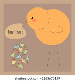 
Happy Easter hand drawn greeting card