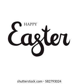 Happy Easter hand drawn. Greeting card text template