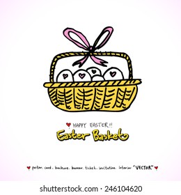 Happy Easter / Hand drawn illustration - vector