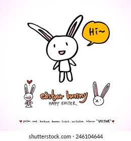 Happy Easter / Hand drawn illustration - vector