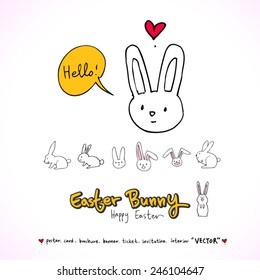 Happy Easter / Hand drawn illustration - vector