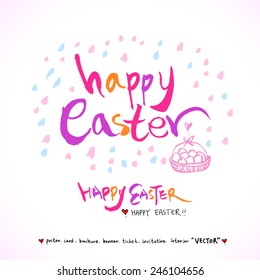 Happy Easter / Hand drawn illustration - vector