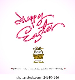 Happy Easter / Hand drawn illustration - vector