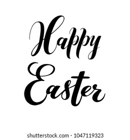 Happy Easter hand drawn lettering isolated without background for designing Easter holiday greeting cards, promo, poster, banner, logo, icon, printing, website.