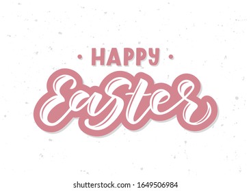 Happy Easter hand drawn lettering. Template for, banner, poster, flyer, greeting card, web design, print design. Vector illustration.