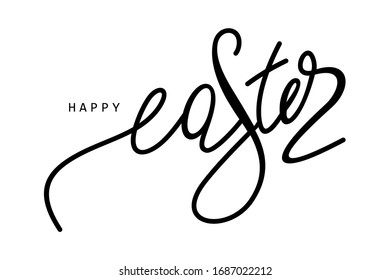 Felices letras dibujadas a mano en Pascua 