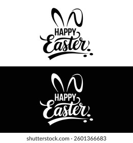 Happy Easter Hand drawn lettering typography, calligraphy.
