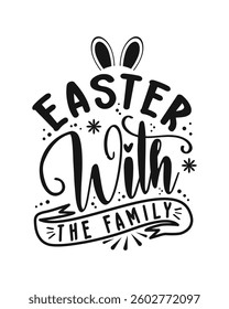 Happy Easter hand drawn lettering. Calligraphy text composition isolated on white background. Holiday lettering design.