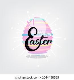 Happy Easter Hand drawn modern calligraphy design vector illustration.
